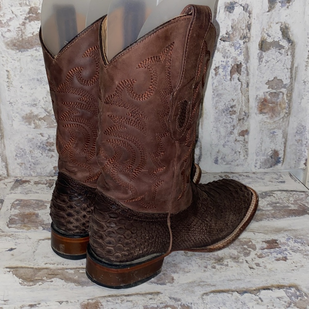 Los Altos Men’s Python Square Toe Boots ( Brown )… - image 4